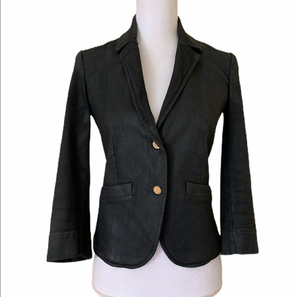 SUPERFINE Gray Coated Denim Jacket size 2